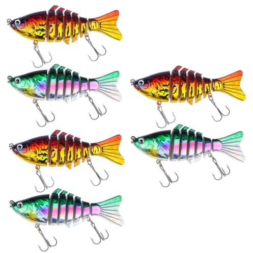 Kisangel 6-Teiliges Set lebensechte Angelköder Angelköder-Kit Werkzeug Zange Tackle-Kit doppelhaken für einen Angler klemmbausteine Simulationsfischköder Abschnitte Angelköder