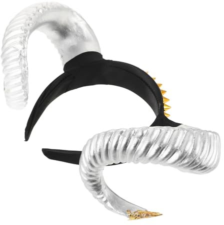 OATIPHO Halloween Horn Headband Cosplay Ram Headdress Uniquely Designed Hair Accessory for Parties