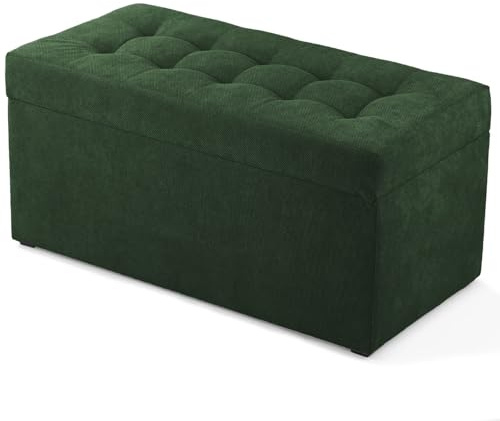 MG Design Polsterhocker 45 x 90 cm Grün mit Stauraum (ca. 100 l), Tragkraft bis zu 300 kg, ohne Montage und leicht zu reinigen, stabil – für Wohnzimmer, Schlafzimmer und Flur.