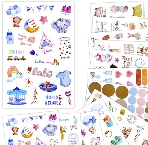 308 Stück Sticker Fotoalbum Baby Cute, Sticker Babyalbum Junge und Mädchen