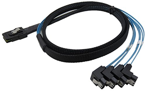 CableDeconn Mini SAS 36P SFF-8087 to 4 SATA 7Pin 90 Degrees Target Hard Disk Data Cavo SATA 1M