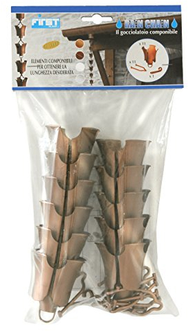 First Plast RAIN1R Gocciolatoio Componibile Catena Pluviale, Effetto ramato