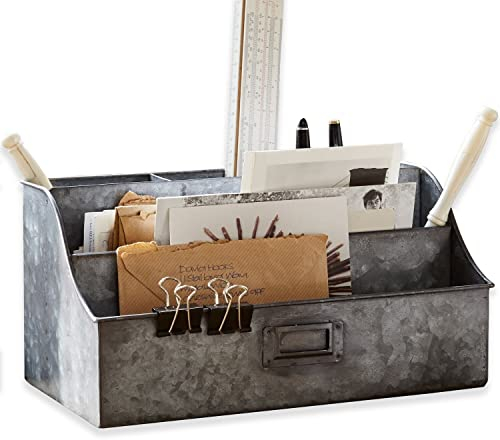 Loberon Organizer Pete, Ideal zum Sortieren von Briefen & Papieren, Historisches Flair, Stilechte Patina, Organisation, Aufbewahrung, Eisen, grau