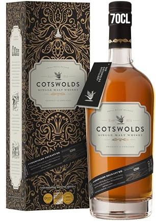 Cotswolds Signature Single Malt Whisky with Gift Box | 70cl | 46% vol | Non-Chill Filtered | No Caramel Colouring | Award Winning English Whisky | Enjoy With Friends Neat or in a Cocktail