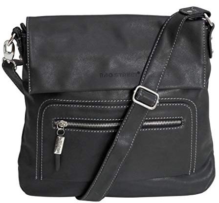 Bag Street Damen Umhängetasche Citytasche Schultertasche Messenger Tasche (Schwarz) - präsentiert von ZMOKA®