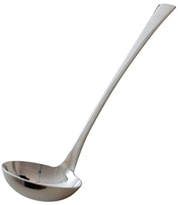 XXXXW Cucharón de Sopa Acero Inoxidable del Oro cucharón de Mango Largo Cuchara, Cuchara Grande, Utensilios de Cocina durables -11.4 Pulgadas Cazo para Sopa Cazo de Cocina (Color : Silver)