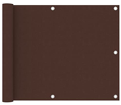 vidaXL Toldo para Balcón Parasol Pantalla Privacidad Malla Ocultación Patio Jardín Terraza Protección Impermeable Tela Oxford Marrón 75x300 cm