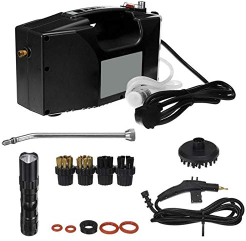 3000W Nettoyeur Vapeur Électrique Haute Température Avec Lampe De Poche, Pression Vapeur Sèche Et Humide Réglable Pour Cuisine, Toilettes, Siège D'auto, Planchers,Noir