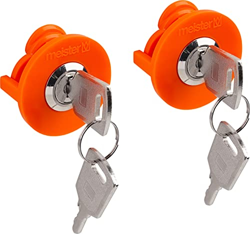 Meister Serratura per Prese con Contatto, Include Quattro, Diverse Chiavi, per Spina Schuko Standard/Protezione Contro i furti di energia / 7407130, Arancione