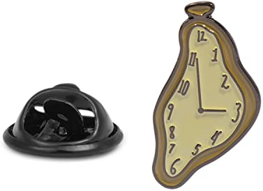 Gemelolandia | Pin de Solapa Salvador Dalí A Color| 30x23mm |Gemelos Originales Para Camisas | Para Hombres y Niños | Regalos Para Bodas y Otros Eventos (Pin del reloj surrealista Dalí)