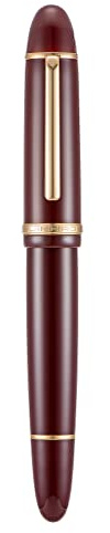 Jinhao X159 Füllfederhalter, extra feine Feder, weinrot mit goldenem Clip, Acryl, große Größe