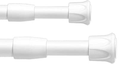 2 Stück verstellbare Federspann-Gardinenstange für Schrankstangen, weiß, ausziehbar, klein, kurz, 39,9–71,1 cm, Federspannung, Schrankstangen für Dusche, Badezimmer, Fenster, Kleiderschrank