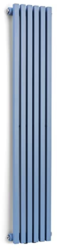 Blumfeldt Badheizkörper, Design Heizkörper Flach, Sparsamer Flachheizkörper Vertikal, Wand-Röhrenheizungen, 365 W Vertikal Heizkörper mit Thermostat, Wandheizkörper für Badezimmer & Wohnzimmer