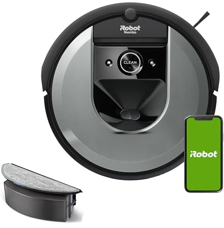 iRobot Roomba Combo i8 (i8176) Saug- und Wischroboter mit 2. Auffangbehälter mit Wischpad, Intelligente Katierung, Sprachassistenten kompatibel, WLAN, Individuelle Einstellung per App, Light Silver