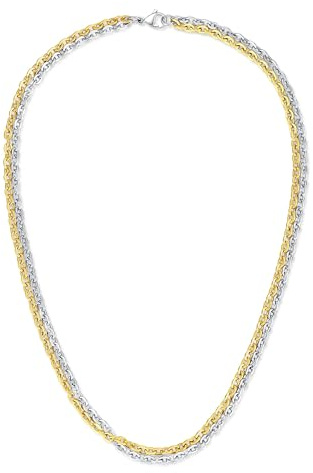 GAVU Herren Doppel Kandare Kette Halskette Gold und Silber Farbe 50cm