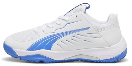 PUMA Unisex Youth Accelerate JR Handball Shoe, PUMA White-BLUEMAZING, 5 UK