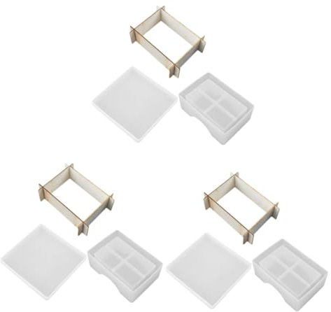 Amosfun 3sätze Epoxidharz Form Für Untersetzer Aufbewahrungsbox Handgemachte Silikonform Für Kreative Projekte Einfach Zu Reinigen Langlebig Für Bastel-enthusiasten