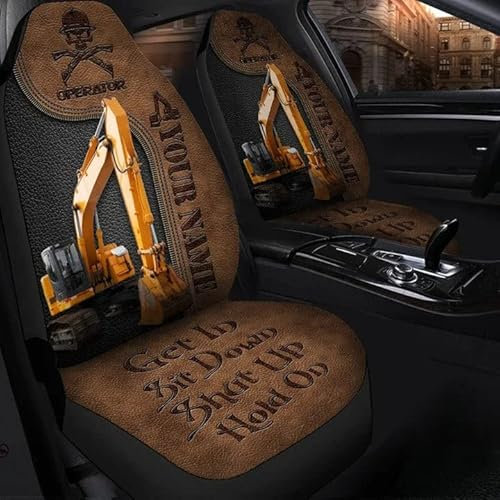 2 Stücke Schonbezüge Autoauflage Personalisierter Name „Bagger Get In Sit Shut Up Hold On“. Auto Sitzbezug Einfach Zu Montierende Autoschonbezüge Für Suvs, Anhänger, Autos, 52X138Cm