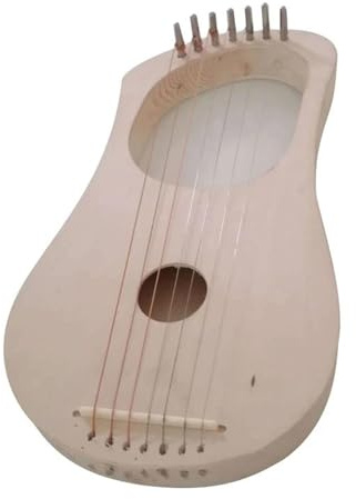 Miniatur-Musikornamente 7-saitige Harfe, klassisches Miniaturmodell, Kunsthandwerk, Harfe, Schmuck, Mini, kreativ, einzigartig, tragbares Zubehör, Musikinstrument, DIY-Kit, Bass-Holzharfe mit Saiten