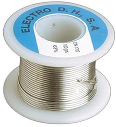Estaño 1 mm, 63% de aleación, carrete de 100 g; ideal para soldaduras electrónicas y reparación de circuitos.