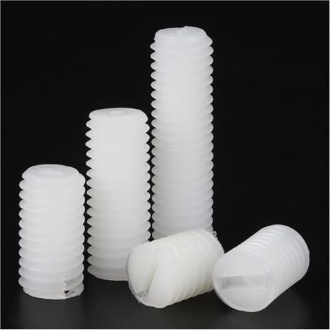 waleni Boulon à tête cylindrique en Nylon Blanc M3 M4 M5 M6 M8 M10 M12, Filetage métrique en Plastique, tête Plate isolée, vis de Fixation sans tête Fendue(8mm,M8-5PCS)
