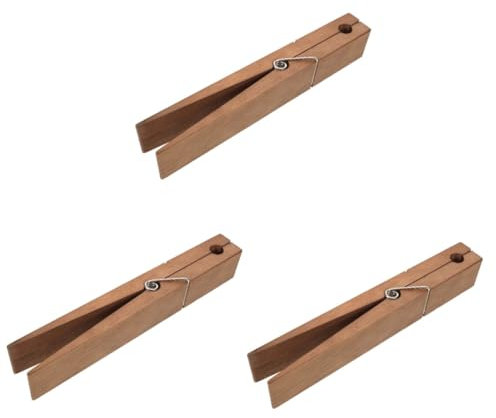 IMIKEYA 3pcs Wooden Craft Clothespin Large Wooden Clothespin Jumbo Towel Hanger Strong Grip Nonslip Decorative