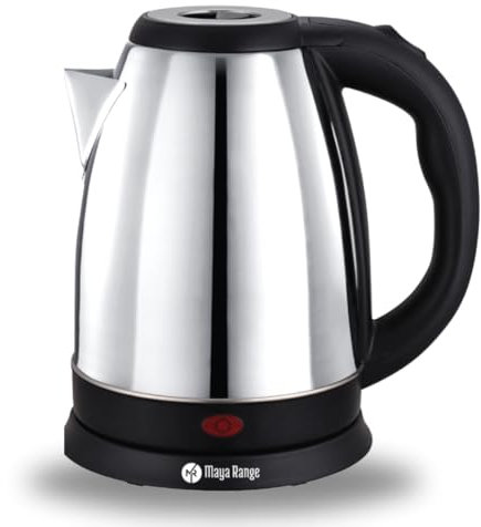 Maya Range 1.8L Electric Cordless Stainless Steel Kettle 2200W Fast Boil Safe Auto Shut Off and Dry protection for Tea Coffee Home Office