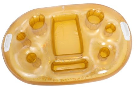 Happyyami Support De Boisson Gonflable Forme De Fraise pour Piscine Porte-gobelet Flottant Pratique pour Fête Bord De Eau Accessoire De Plage Spa