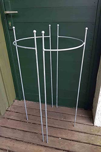 KUHEIGA 2er Set Staudenhalter halbrund, Höhe 90cm, Breite 45cm Zink