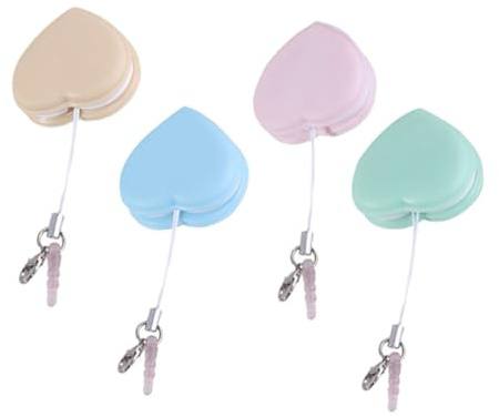 Mikinona 4pcs Cute Heart Design Phone Screen Wipes Lens Cleaner for Glasses Silicone Pendant