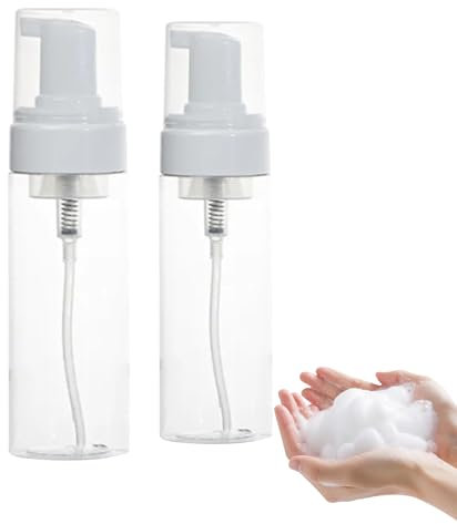 Skumdispenser flaska 7 oz genomskinliga tomma sprayflaskor 2 st plast skum pumpflaska resa tvålflaska bärbar skumflaska 200 ml
