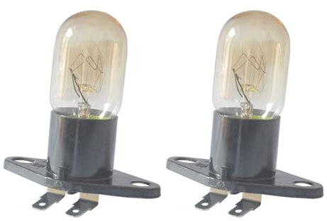 XFUYI 2 Pezzi Lampadina di Ricambio 20W 2A 250V Forno a microonde Frigorifero Lampadina con Base Accessori da Cucina Vetro + plastica