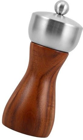 CHICAMPERA Elegant Wooden Pepper Salt Grinder Manual Pepper Mill Stainless Steel Head Precision Ceramic Core Multipurpose Spice Grinder