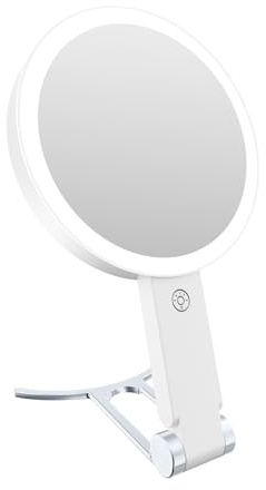 Piegare LED Make Up Occhiali Da Tavolo Doppio Lato Desktop Cosmetici Bicchieri Da Tavolo Con Illuminazione Trucco Strumento Per Le Donne