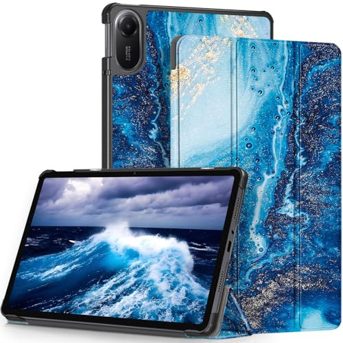 HEISHAYU Custodia per Xiaomi Redmi Pad 2 / Pad2 4G 11 Pollici Tablet 2025, Cover con Auto Sveglia/Sonno,Onde Blu