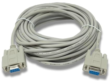 System-S D Sub Câble null modem 10 m 9 broches femelle vers femelle RS232 DB9 adaptateur gris