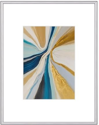 Fkvat 8.5x11 Picture Frame, Silver Brushed Thin Metal Aluminum Photo Frame with HD Glass, Fit 5x7 with Mat or 8.5 x 11 without Mat, for Table and Wall, 1 Pack