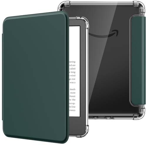 MoKo Hülle für 6 Kindle Basic 11. Generation (2024/2022),Nachtgr | Ultraklar Weich Flexibel Transparent TPU Rückseite Leicht Schutzhülle mit Auto Schlaf/Aufwach für Kindle 2024