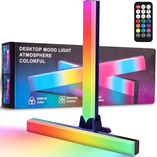 LEAZZLE LED TV-Lampe, RGB-Musiksynchronisation, Gaming-Lampe mit Fernbedienung, farbwechselndes TV-Spiele-Hintergrundlicht, geeignet für Spiele, Computer und Raumdekoration