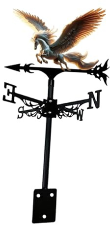 Sharplace Veleta Metálica con Forma de Caballo, Pieza Decorativa de Hierro Forjado, Veleta con Motivo Animal para, Granja, Terraza O Jardín, Estilo B