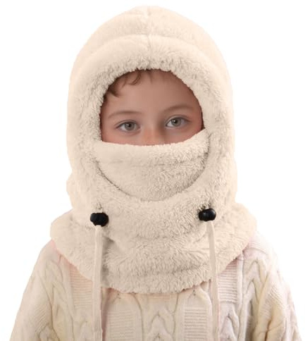 Cagoule de Ski Polaire Coupe-vent pour Enfants Cagoule Hiver Thermique pour Enfants avec Oreilles Mignonnes pour Garçons Filles Cyclisme Patinage Randonnée Activités de Plein Air pour 3-10 Ans