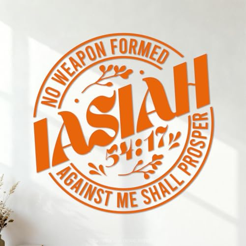 Wall Stickers no Weapon Formed Against me Shall Prosper 42x42cm Tattoo Culture Orange