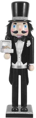 MOKKHNB Statuette in legno di soldatini schiaccianoci per matrimoni, statuette di soldatini schiaccianoci per lo sposo, ornamenti per matrimoni, anniversari, feste, centrotavola per le vacanze.