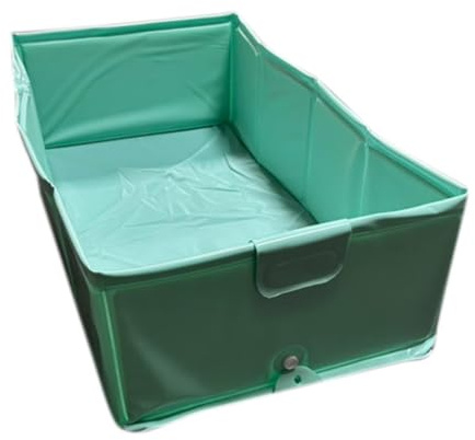 Hundpool – halkfritt hopfällbart litet husdjursbadkar, ger omedelbar uppfriskande sommarkylning, har slitstarka PVC-paneler, lätt kompakt förvaringsresor, perfekt bakgårdsstänk lek