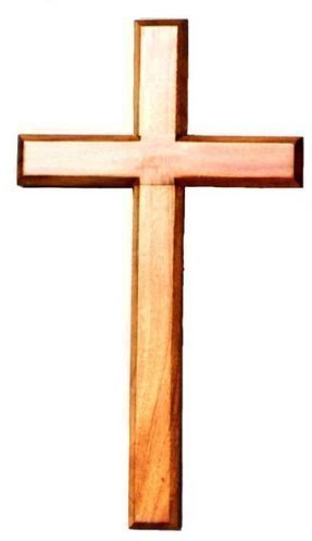 Shalom 80cm wooden Mahogany very large wall hanging cross brown wood