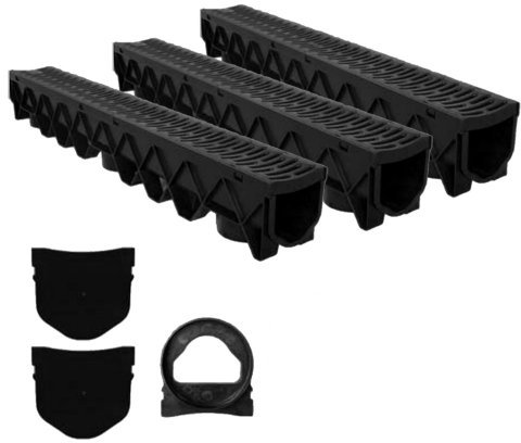 Aquaflow Domestic Garage, Driveway, Garden Gully Rain Water Drainage Channel System Kit