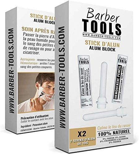 Boite de 2 Sticks d'alun: Apres rasage naturel, Apaise la peau après le rasage ✮ BARBER TOOLS ✮