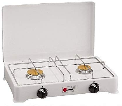 Altigasi - primer hornillo de mesa Parker 2 fuegos alimentación gas GLP (gas en las bolas) para uso externo - Fabricado en Italia