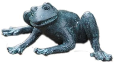IDYL Bronze-Skulptur Frosch | 8x12x21 cm | Tierfigur aus Bronze handgefertigt | Wetterfest