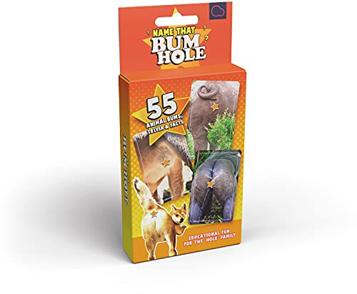 Bubblegum Stuff - Name That Bumhole - Picture Quiz, Animal Trivia Game - Playing Cards, Fun Family Card Games, Party Games - Christmas Secret Santa Ideas - 55 Flashcards